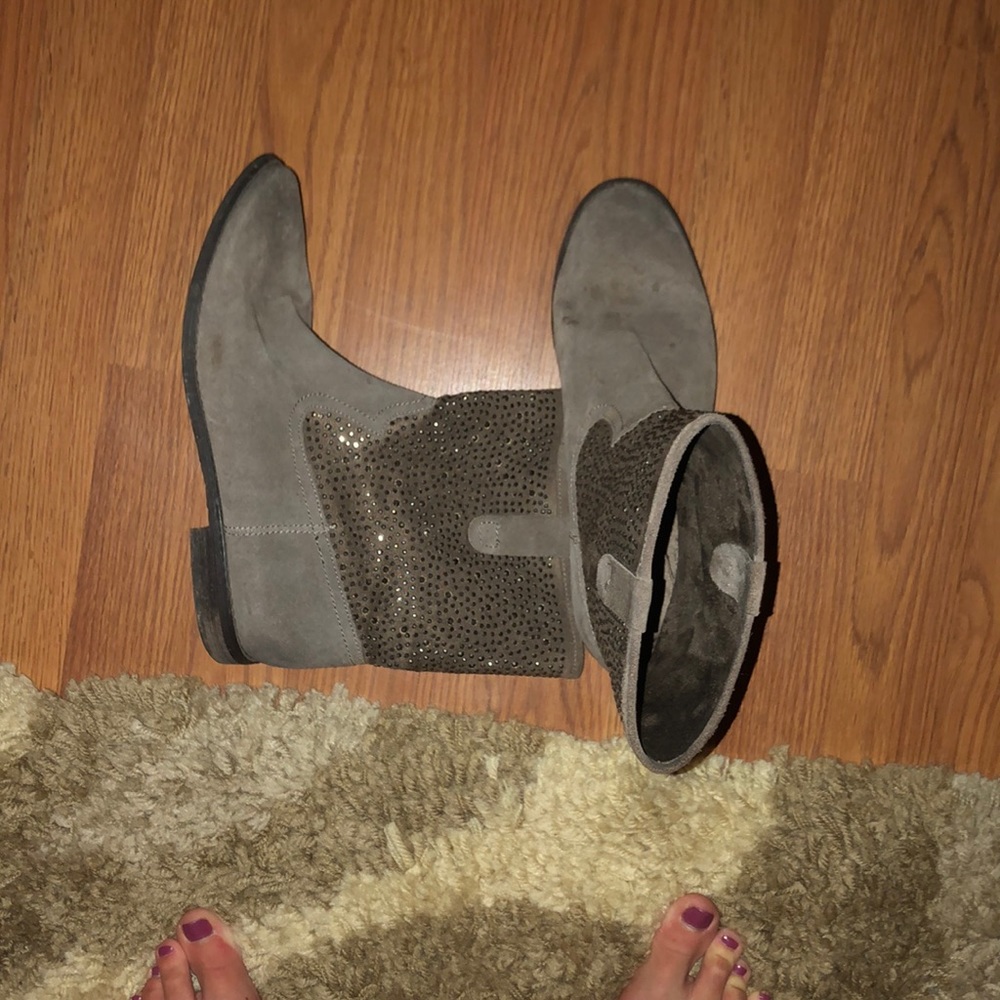 Studded grey boots